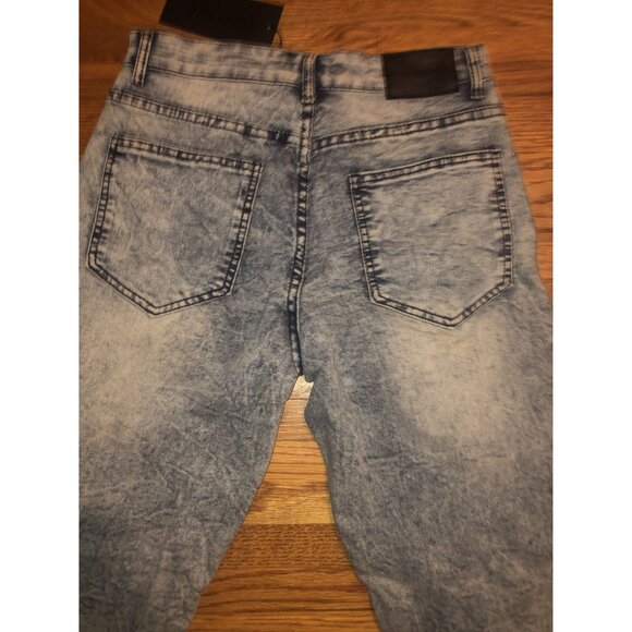 Encrypted Handcrafted Ice Wash Distressed Denim Shorts Size 38 - Picture 9 of 16